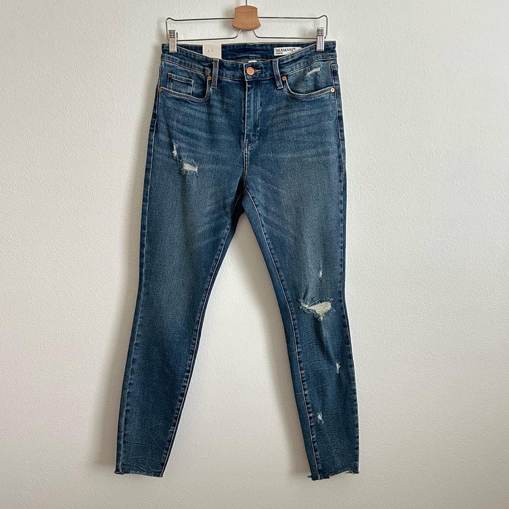 Blank NYC Blue Mid-Rise Skinny Organic Cotton Raw Hem Denim Jeans Size 30 - Picture 13 of 13